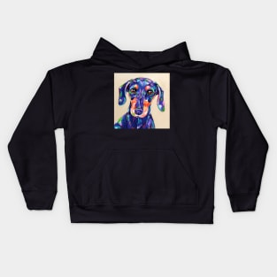 Daschund painting "Peanut" Kids Hoodie